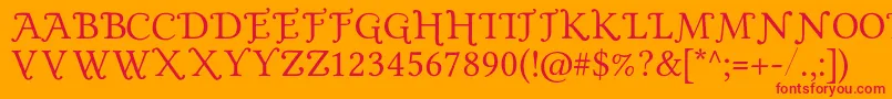 Goldplated Font – Red Fonts on Orange Background