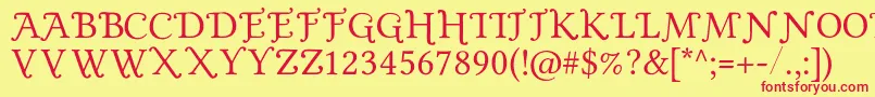 Goldplated Font – Red Fonts on Yellow Background