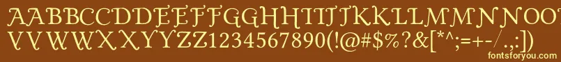 Goldplated Font – Yellow Fonts on Brown Background