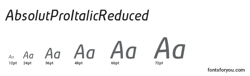 AbsolutProItalicReduced (81470) Font Sizes