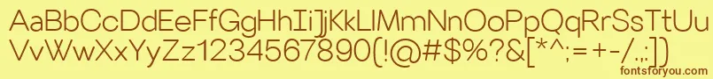 VillerayroundedLight Font – Brown Fonts on Yellow Background