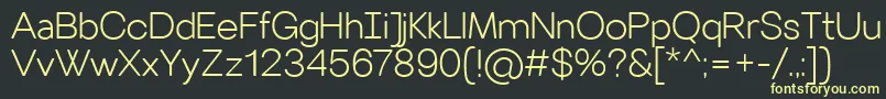 VillerayroundedLight Font – Yellow Fonts on Black Background