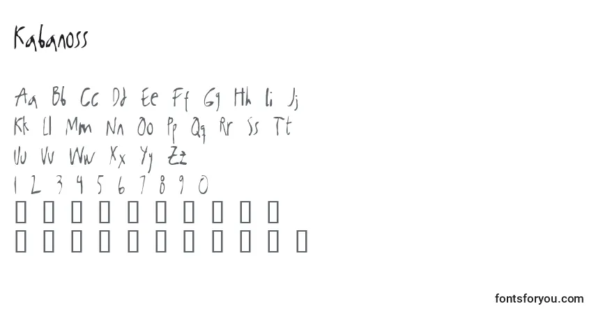 Шрифт Kabanoss – алфавит, цифры, специальные символы