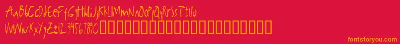Kabanoss Font – Orange Fonts on Red Background