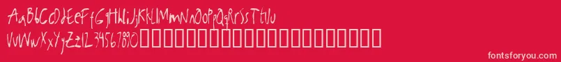 Kabanoss Font – Pink Fonts on Red Background
