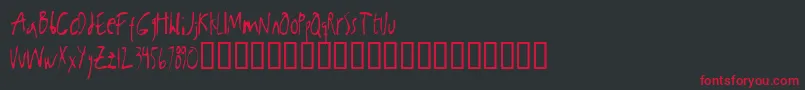 Kabanoss Font – Red Fonts on Black Background