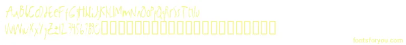 Kabanoss Font – Yellow Fonts on White Background