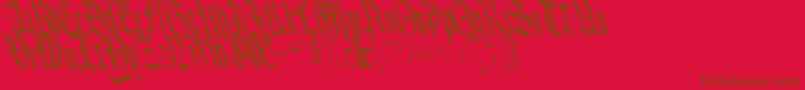 Czcionka BounceRegularTtstd – brązowe czcionki na czerwonym tle