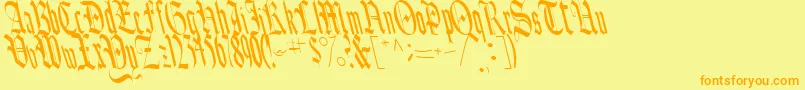 BounceRegularTtstd-Schriftart – Orangefarbene Schriften auf gelbem Hintergrund