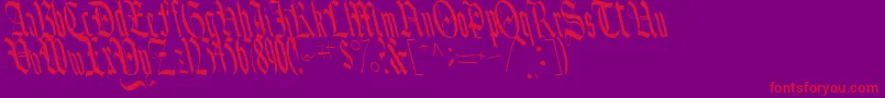 Fonte BounceRegularTtstd – fontes vermelhas em um fundo violeta