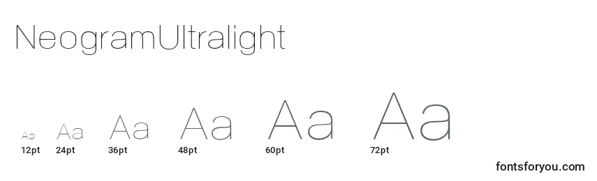 NeogramUltralight Font Sizes