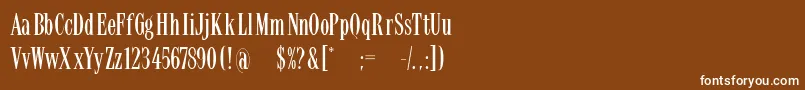 Latinsmall-fontti – valkoiset fontit ruskealla taustalla