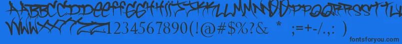 BrockVandalo Font – Black Fonts on Blue Background