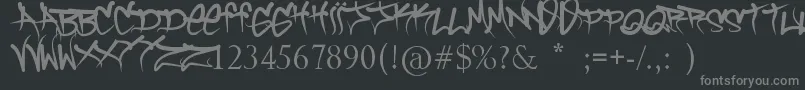 BrockVandaloフォントについての詳細 フォントBrockVandalo – 黒い背景に灰色の文字