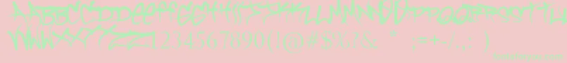 BrockVandalo Font – Green Fonts on Pink Background