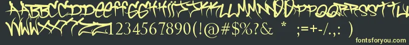 BrockVandalo Font – Yellow Fonts on Black Background
