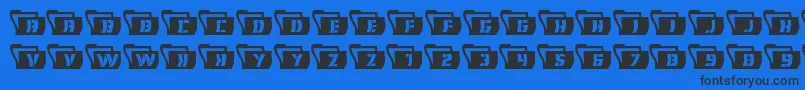 フォントEyesonlywavy – 黒い文字の青い背景