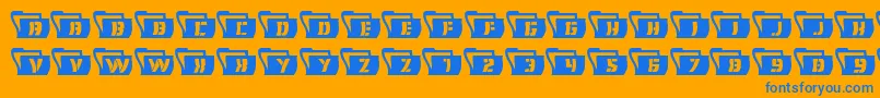 Eyesonlywavy Font – Blue Fonts on Orange Background