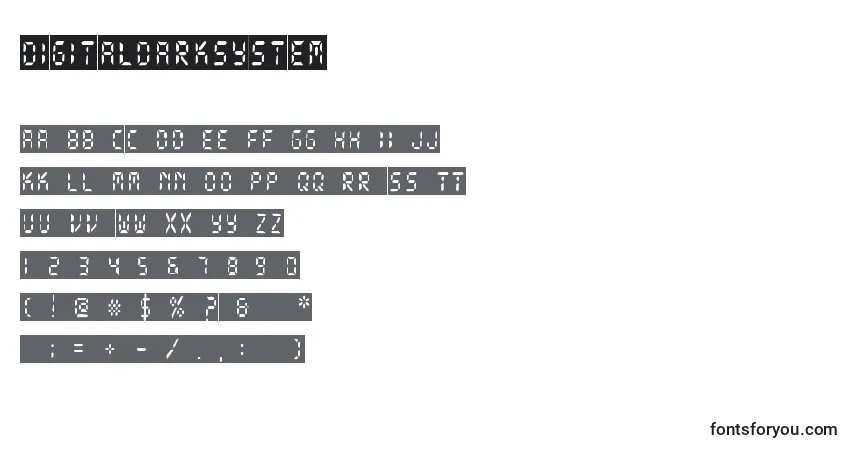 Fuente DigitalDarkSystem - alfabeto, números, caracteres especiales