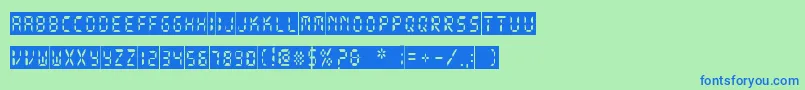 DigitalDarkSystem Font – Blue Fonts on Green Background
