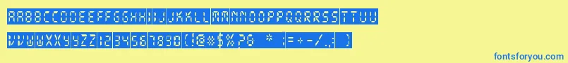 DigitalDarkSystem Font – Blue Fonts on Yellow Background