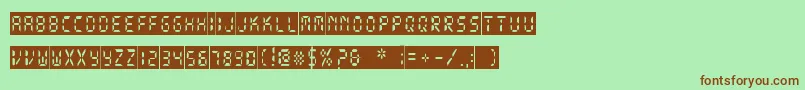 DigitalDarkSystem Font – Brown Fonts on Green Background