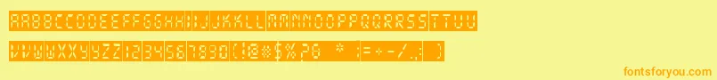 DigitalDarkSystem Font – Orange Fonts on Yellow Background