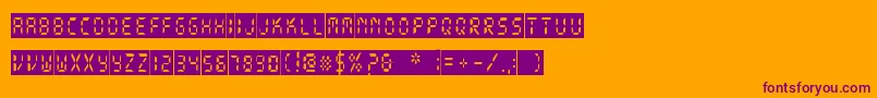 DigitalDarkSystem Font – Purple Fonts on Orange Background