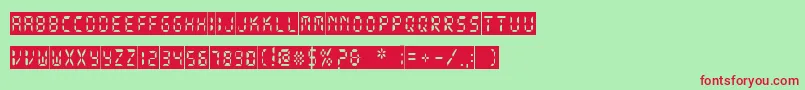 DigitalDarkSystem Font – Red Fonts on Green Background