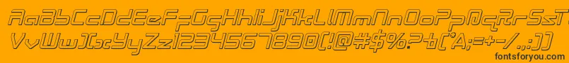 Radiospace3Dital Font – Black Fonts on Orange Background