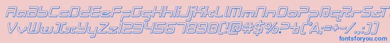 Radiospace3Dital Font – Blue Fonts on Pink Background