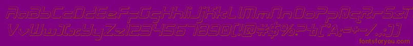 Radiospace3Dital-Schriftart – Braune Schriften auf violettem Hintergrund