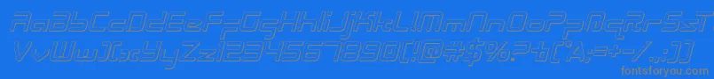 Radiospace3Dital Font – Gray Fonts on Blue Background