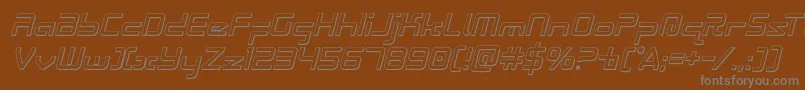 フォントRadiospace3Dital – 茶色の背景に灰色の文字