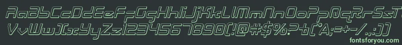 Czcionka Radiospace3Dital – zielone czcionki na czarnym tle