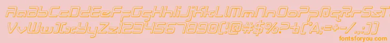 Radiospace3Dital-Schriftart – Orangefarbene Schriften auf rosa Hintergrund