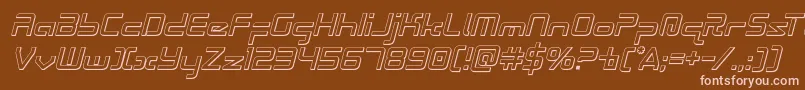 Czcionka Radiospace3Dital – różowe czcionki na brązowym tle