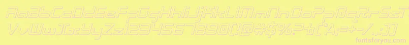 Radiospace3Dital Font – Pink Fonts on Yellow Background