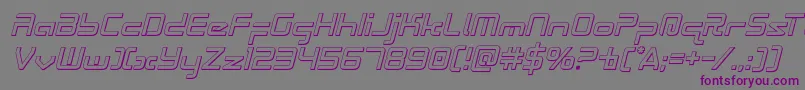 Radiospace3Dital-fontti – violetit fontit harmaalla taustalla
