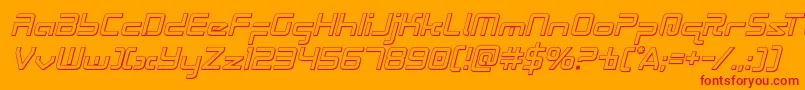 Radiospace3Dital Font – Red Fonts on Orange Background