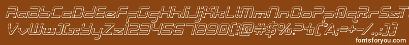 Radiospace3Dital-Schriftart – Weiße Schriften auf braunem Hintergrund
