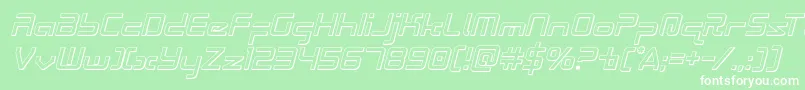 Radiospace3Dital-Schriftart – Weiße Schriften auf grünem Hintergrund