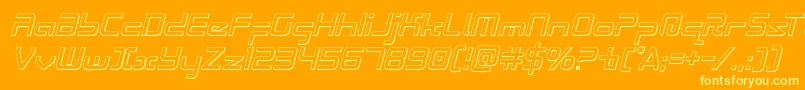 Шрифт Radiospace3Dital – жёлтые шрифты на оранжевом фоне