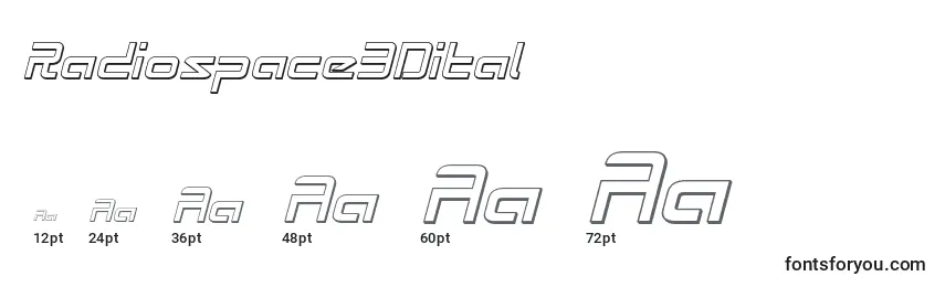 Radiospace3Dital Font Sizes