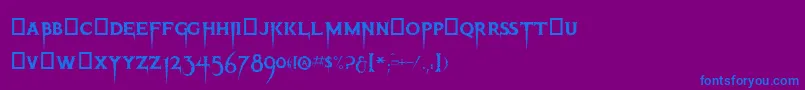 フォントThriller – 紫色の背景に青い文字