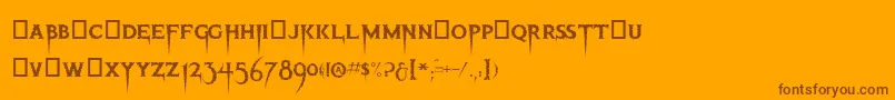 Thriller Font – Brown Fonts on Orange Background