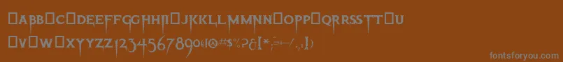 フォントThriller – 茶色の背景に灰色の文字