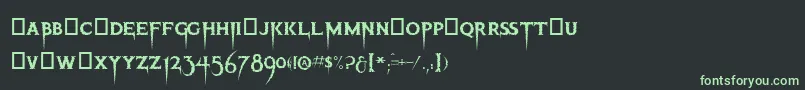 フォントThriller – 黒い背景に緑の文字