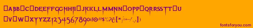 フォントThriller – オレンジの背景に紫のフォント