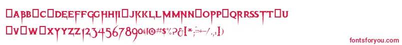 フォントThriller – 白い背景に赤い文字